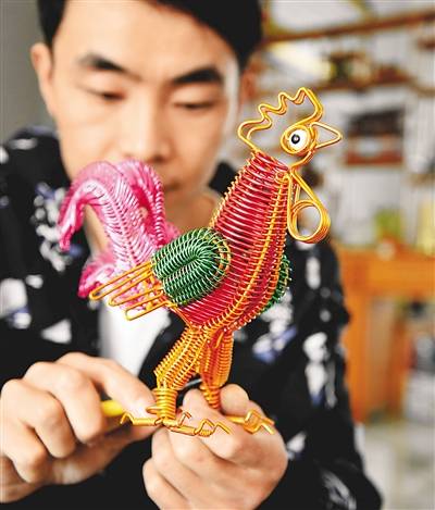 金属丝编制工艺品销海外